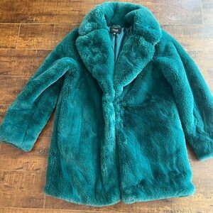 Luxurious dark green faux fur Teddy Jacket